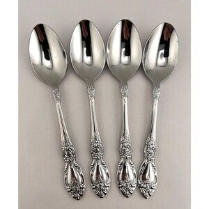 Oneida WORDSWORTH 4pc Teaspoon Set 18/0 Stainless Flatware Silverware Floral